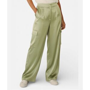 House of Harlow 1960 Satin Cargo Pants Mint Green Wide Leg Size 6